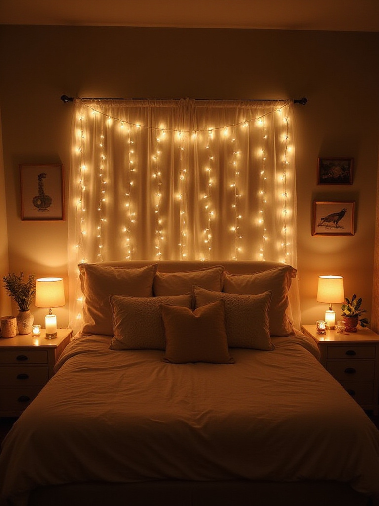 Romantic bedroom setting for a themed staycation experience