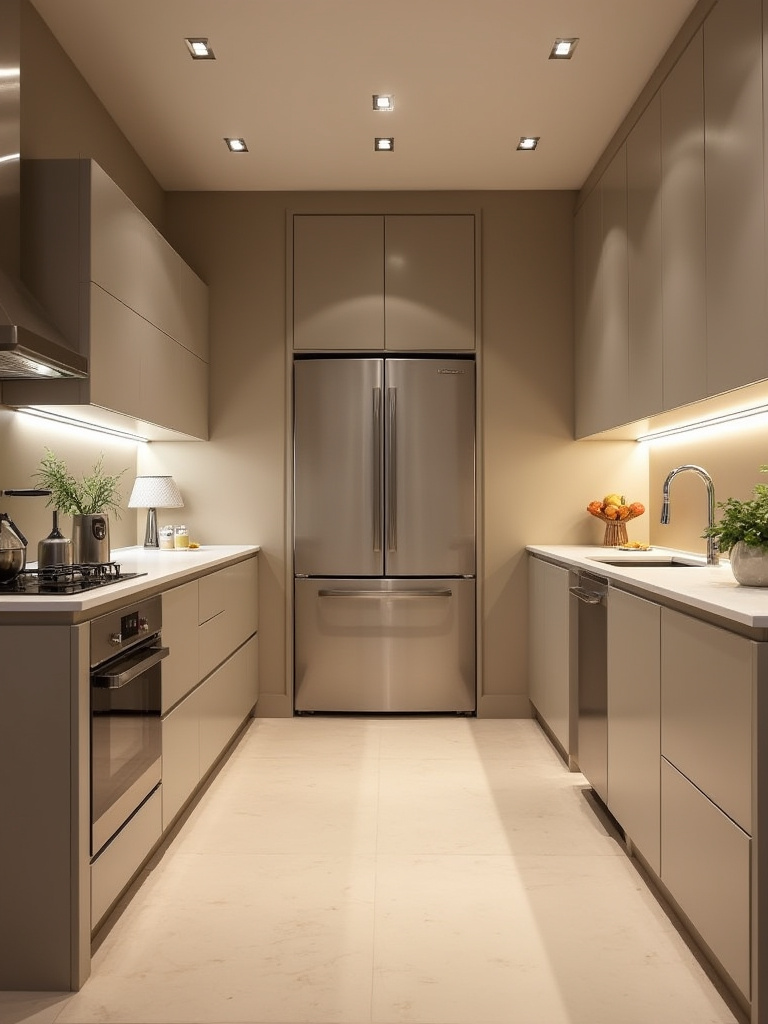 Minimalistic kitchen with integrated appliances and custom cabinetry